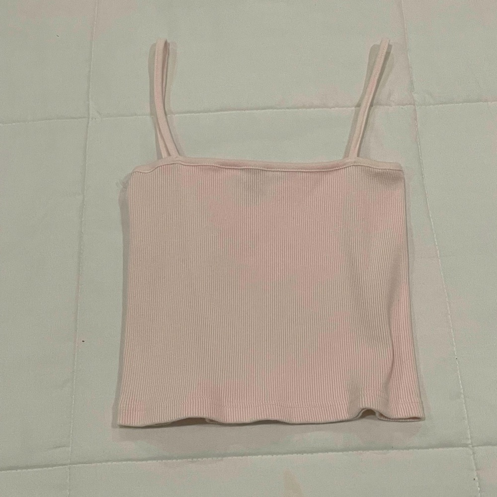 brandy melville pink square neck tank top